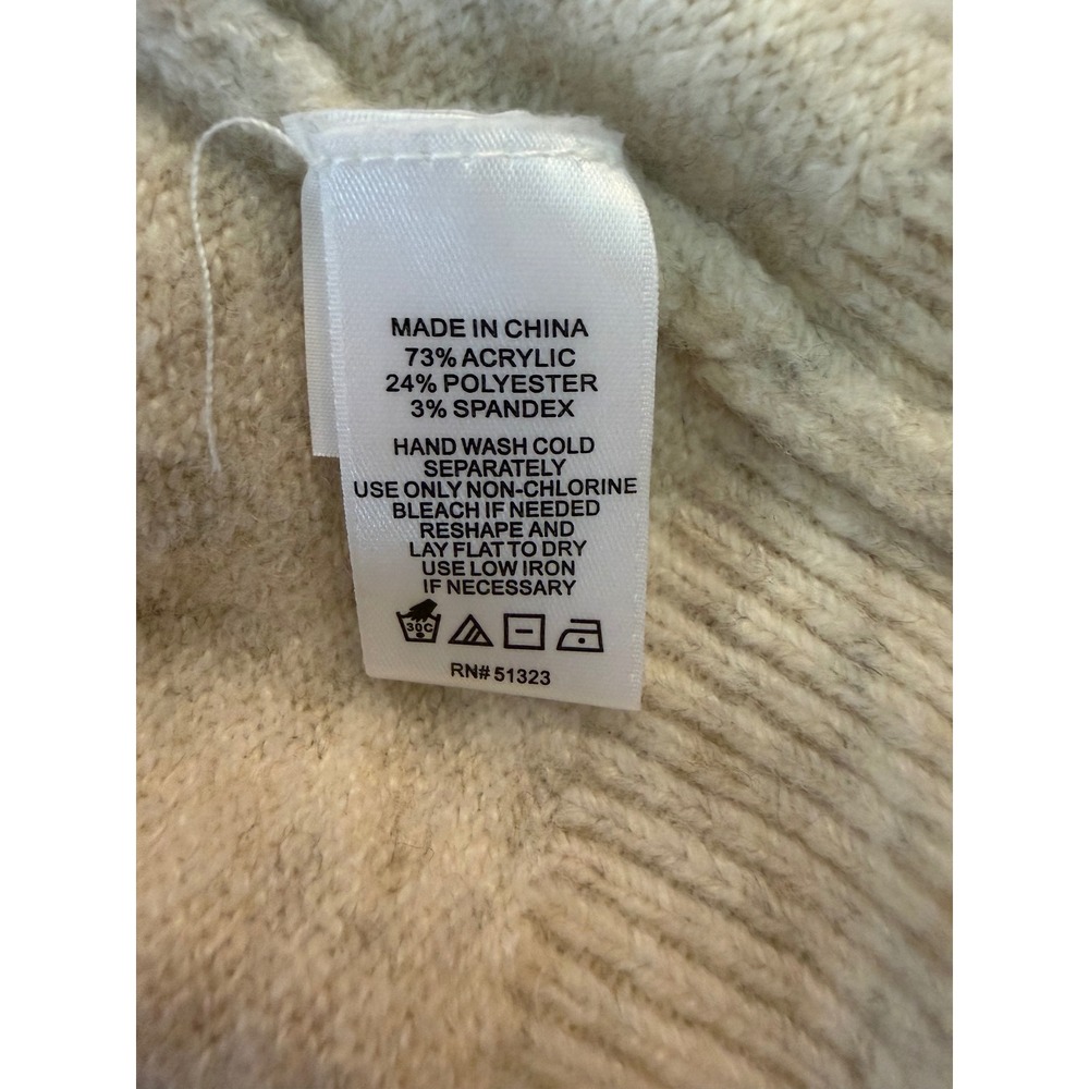 CeCe Womens Petite XL PXL Heart Sequin Pullover Sweater Oatmeal Pink Long Sleeve - Picture 4 of 5